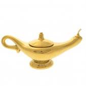 Lampada di Aladino in ottone lucido dorato - lunghezza 29 cm