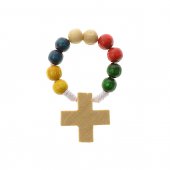 Decina rosario missionario in legno - grani tondi 7 mm