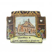 Magnete in ceramica a forma di finestra "Basilica di Sant'Antonio di Padova" - dimensioni 5x4,5 cm