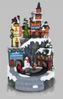 Immagine di 'Villaggio natalizio con negozi e treno in movimento, luci, musica (21 x 35 x 22 cm)'