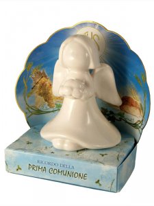 Copertina di 'Angioletto in ceramica - confezione porta confetti'