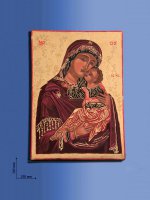 Icona "Madonna della tenerezza - manto rosso" (cm 25 x 18)