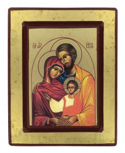 Copertina di 'Icona greca in legno "Sacra Famiglia" - 19x15 cm'