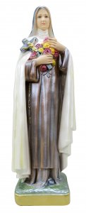 Copertina di 'Statua Santa Teresa in gesso madreperlato dipinta a mano - 60 cm'