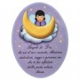 Icona ovale lilla "Angelo di Dio" per bambini - dimensioni 15x21 cm
