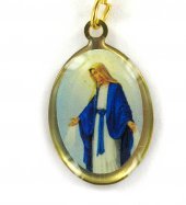 Immagine di 'Medaglia Miracolosa in ottone ovale con spilla cm 2,3'