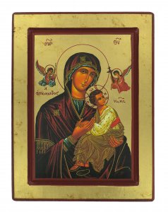 Copertina di 'Icona greca in legno "Madonna del Perpetuo Soccorso (Madonna della Passione)" - 23x18 cm'