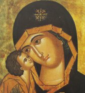 Immagine di 'Tavola Madonna della Tenerezza stampa su legno - 14 x 11 cm'