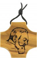 Croce San Padre Pio in legno di ulivo con incisione
