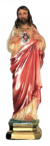 Copertina di 'Statua Sacro Cuore Ges in gesso madreperlato dipinta a mano - 20 cm'