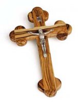 Croce Trilobata in legno d'ulivo (cm 13,5 x 6,5)