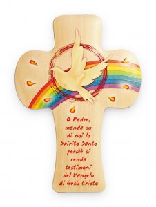 Copertina di 'Croce colorata "Santa Cresima" - altezza 14 cm'