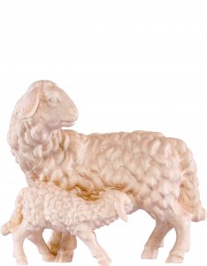 Copertina di 'Pecora con agnello H.K. - Demetz - Deur - Statua in legno dipinta a mano. Altezza pari a 11 cm.'