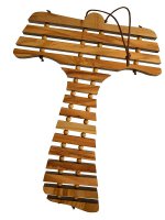 Immagine di 'Tau in legno d'ulivo snodato "Padre Nostro" - altezza 17 cm'