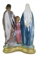 Immagine di 'Statua Sacra Famiglia in gesso madreperlato dipinta a mano - 30 cm'