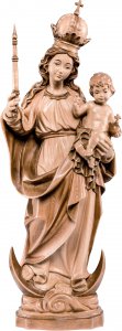 Copertina di 'Statua della Madonna Bavarese da 20 cm in legno con mordente in 3 toni di marrone - Demetz Deur'