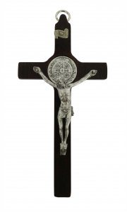 Copertina di 'Crocifisso San Benedetto da parete in legno con Cristo in metallo - 12 cm'