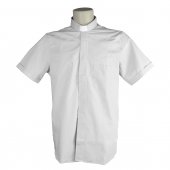 Camicia clergyman bianca mezza manica 100% cotone - collo 45