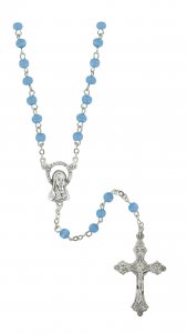 Copertina di 'Rosario imitazione perla tonda  4 mm azzurro'