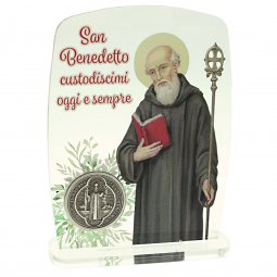 Copertina di 'Quadretto da appoggio in plexiglass trasparente "Sant'Antonio Prega per noi" con medaglia - dimensioni 11 x 8 cm'