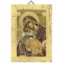 Icona a sbalzo con cornice dorata "Madonna col Bambino" - dimensioni 14x10 cm
