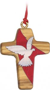 Copertina di 'Ciondolo con croce in legno d'ulivo "Santa Cresima" - altezza 4 cm'