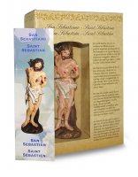Immagine di 'Statua di San Sebastiano da 12 cm in confezione regalo con segnalibro in IT/EN/ES/FR'