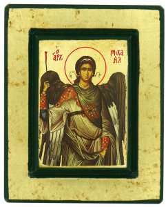 Copertina di 'Icona San Michele Arcangelo, produzione greca su legno - 13,5 x 11 cm'