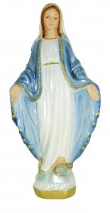 Copertina di 'Statua Madonna Miracolosa in gesso madreperlato dipinta a mano - 33 cm'