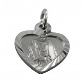 Immagine di 'Medaglia Madonna Addolorata in argento 925 a forma di cuore - 1,4 cm'