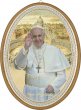 Icona ovale laccata oro "Papa Francesco" - dimensioni 21,5x16 cm