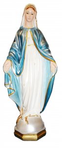 Copertina di 'Statua Madonna Miracolosa in gesso madreperlato dipinta a mano - 60 cm'