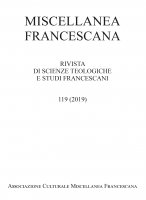 Miscellanea Francescana n. I-II/2019