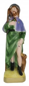 Copertina di 'Statua San Rocco in gesso dipinta a mano - 15 cm'