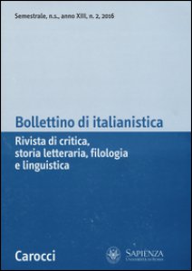 Copertina di 'Bollettino di italianistica. Rivista di critica, storia letteraria, filologia e linguistica (2016)'