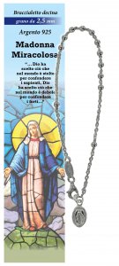Copertina di 'Bracciale rosario Madonna Miracolosa con 11 grani in argento da 2,5 mm'