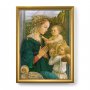 Quadro "Madonna col Bambino e angeli" con lamina oro e cornice dorata - dimensioni 44x34 cm - Filippo Lippi