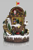 Immagine di 'Villaggio natalizio con Babbo Natale in movimento, luci, musica (22 x 30,5 x 17,5 cm)'