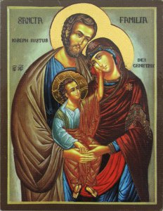 Copertina di 'Quadro icona Sacra Famiglia stampa su legno - 6,5 x 4,5 cm'