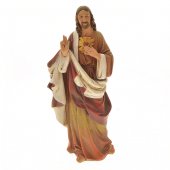 Statua in resina dipinta a mano "Sacro Cuore di Gesù" - altezza 17 cm