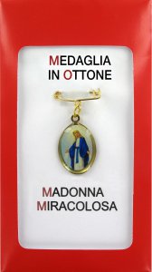 Copertina di 'Medaglia Miracolosa in ottone ovale con spilla cm 2,3'