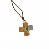 Croce greca comunione con laccio e cartoncino