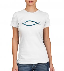 Copertina di 'T-shirt Yeshua con pesce - taglia M - donna'
