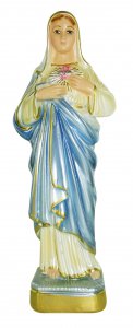 Copertina di 'Statua Sacro Cuore di Maria in gesso madreperlato dipinta a mano - 20 cm'