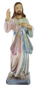 Copertina di 'Statua Ges Misericordioso in gesso madreperlato dipinta a mano - 20 cm'