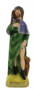 Copertina di 'Statua San Rocco in gesso dipinta a mano - 20 cm'