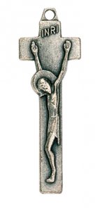Copertina di 'Croce con Cristo stampato in metallo ossidato - 5 cm'