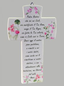 Copertina di 'Croce Padre Nostro effetto pietra - Sfondo bianco'