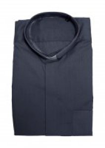 Copertina di 'Camicia clergyman grigio scuro manica lunga 100% cotone - collo 46'
