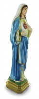 Immagine di 'Statua Sacro Cuore di Maria in gesso madreperlato dipinta a mano - 30 cm'